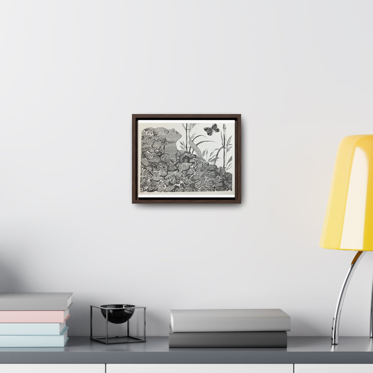 'Black Butterfly' Print-Gallery Canvas Wraps, Horizontal Frame