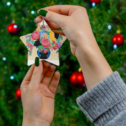 'Full Bloom' -Ceramic Ornament, 4 Shapes