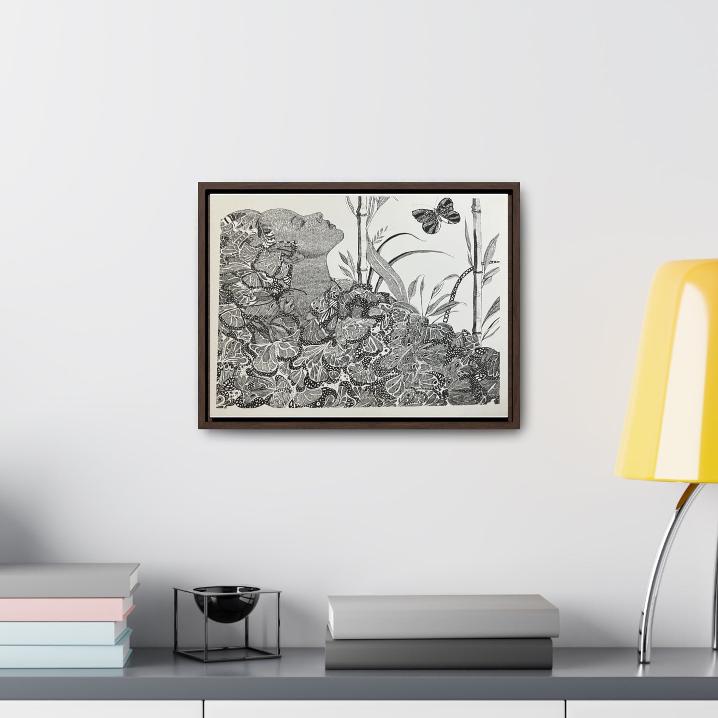 'Black Butterfly' Print-Gallery Canvas Wraps, Horizontal Frame