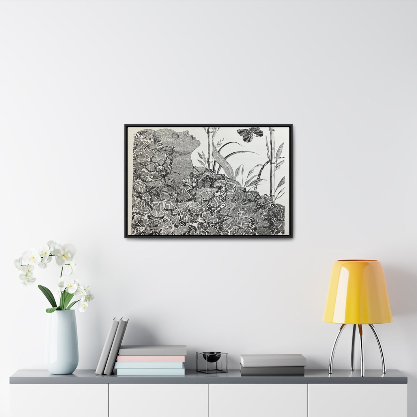 'Black Butterfly' Print-Gallery Canvas Wraps, Horizontal Frame