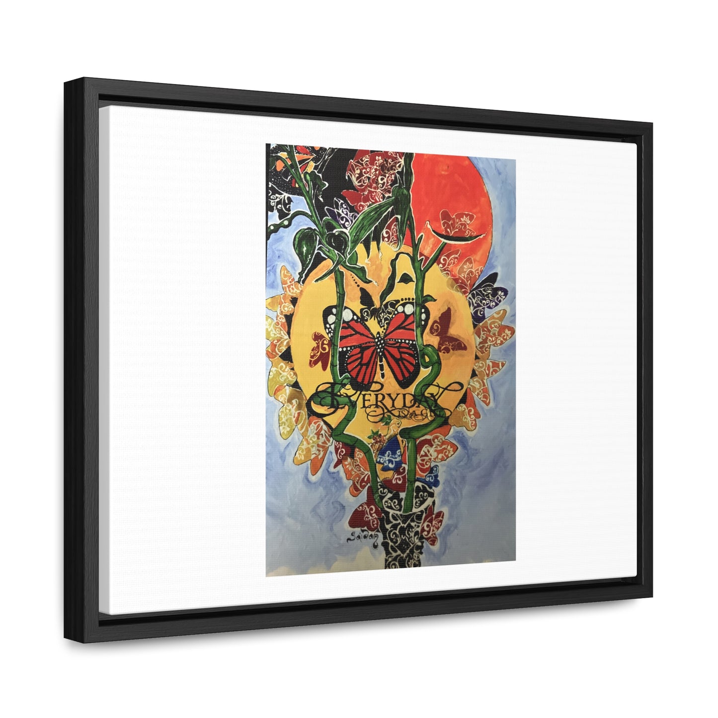 Print "Every day is beautiful" Framed Canvas