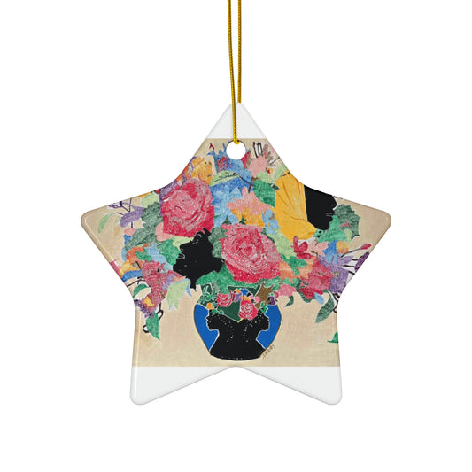 'Full Bloom' -Ceramic Ornament, 4 Shapes