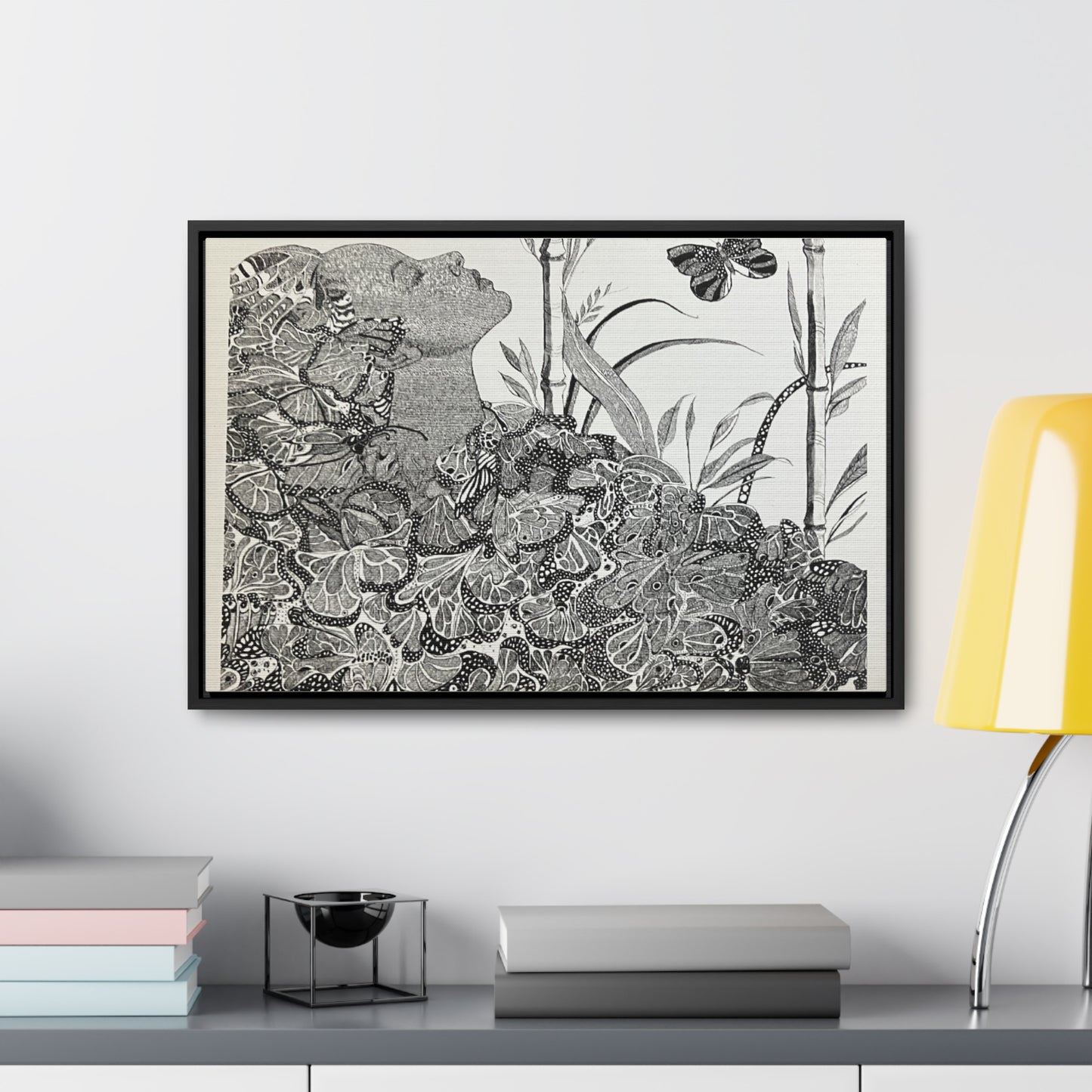 'Black Butterfly' Print-Gallery Canvas Wraps, Horizontal Frame