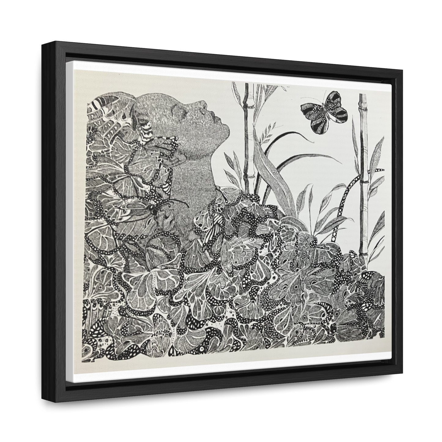 'Black Butterfly' Print-Gallery Canvas Wraps, Horizontal Frame