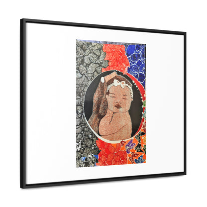 Framed Canvas Wraps, Horizontal Frame Print "The world in his hands"