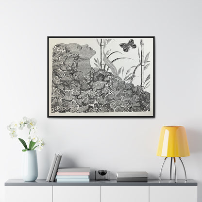 'Black Butterfly' Print-Gallery Canvas Wraps, Horizontal Frame