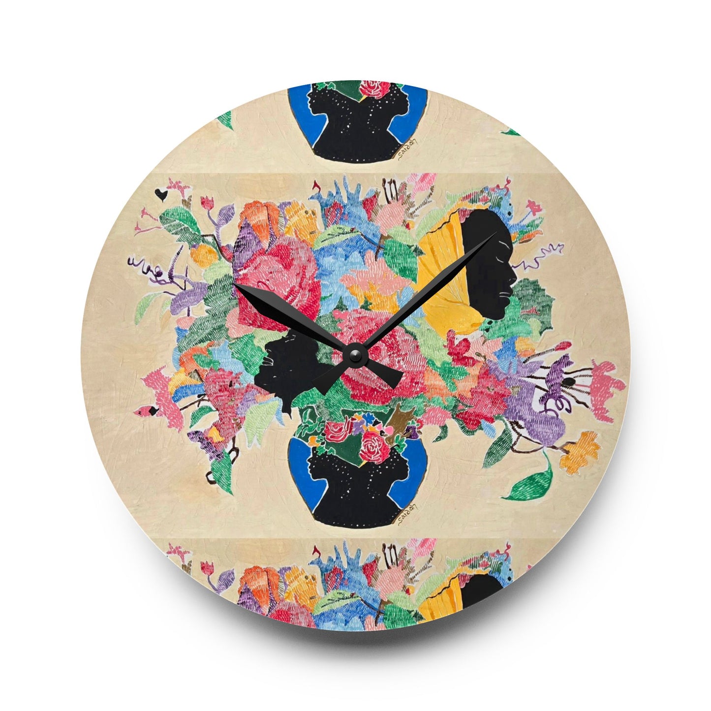 Full Bloom-Acrylic Wall Clock