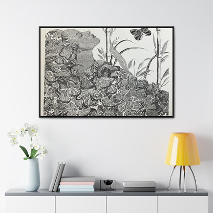 'Black Butterfly' Print-Gallery Canvas Wraps, Horizontal Frame