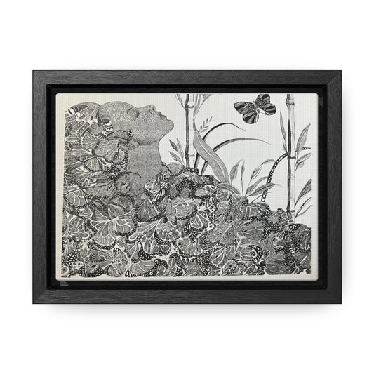 'Black Butterfly' Print-Gallery Canvas Wraps, Horizontal Frame