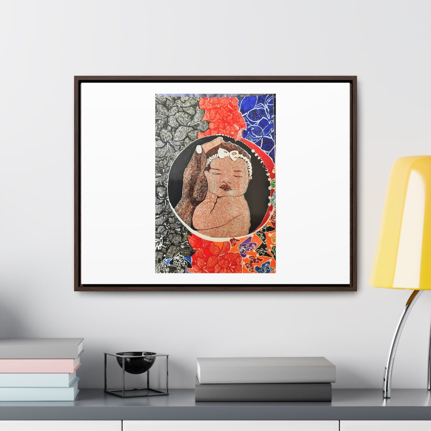 Framed Canvas Wraps, Horizontal Frame Print "The world in his hands"