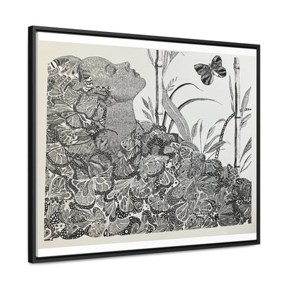 'Black Butterfly' Print-Gallery Canvas Wraps, Horizontal Frame