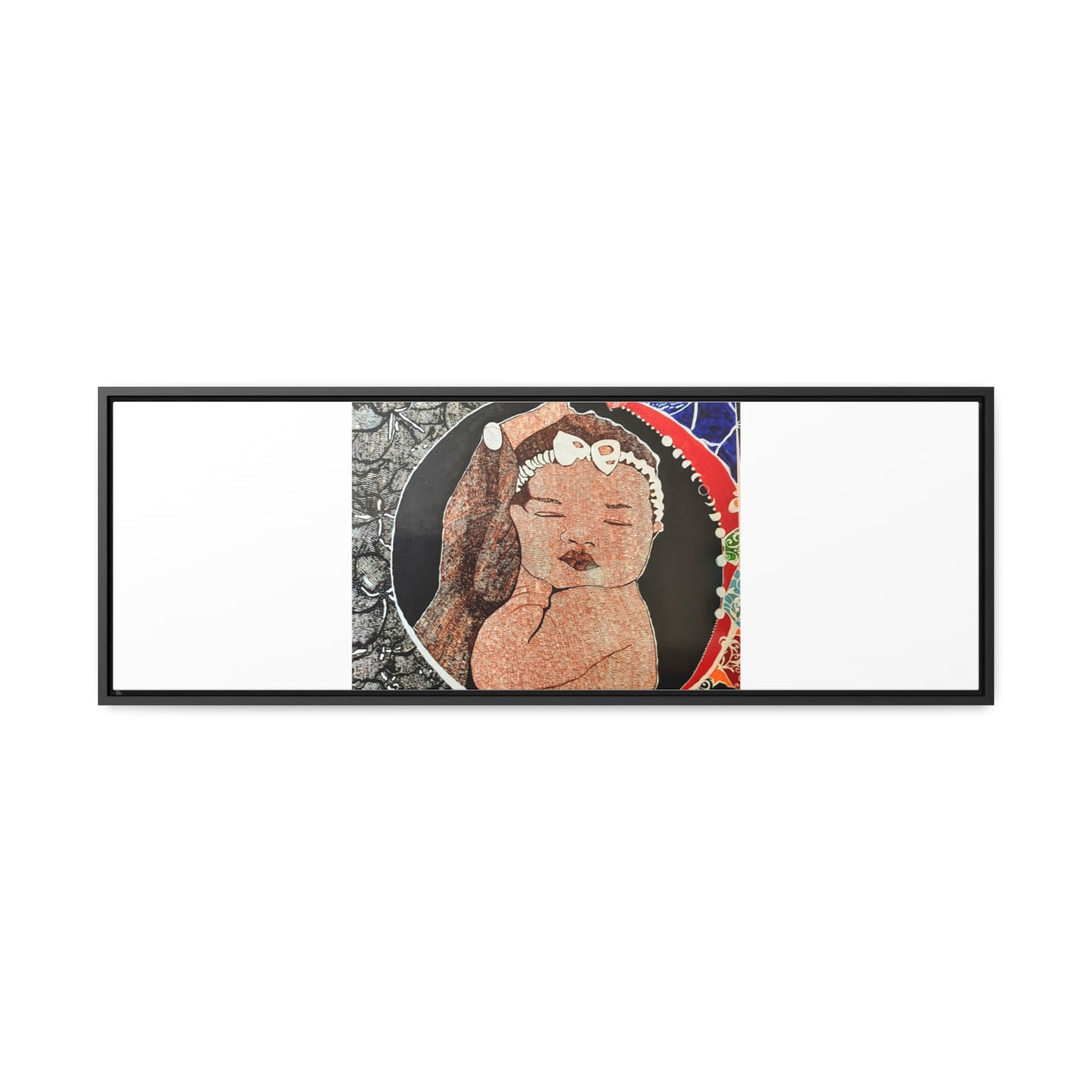 Framed Canvas Wraps, Horizontal Frame Print "The world in his hands"