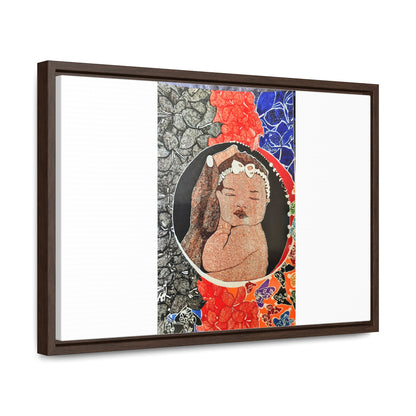 Framed Canvas Wraps, Horizontal Frame Print "The world in his hands"