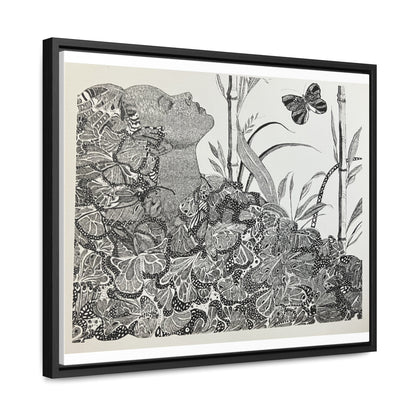 'Black Butterfly' Print-Gallery Canvas Wraps, Horizontal Frame