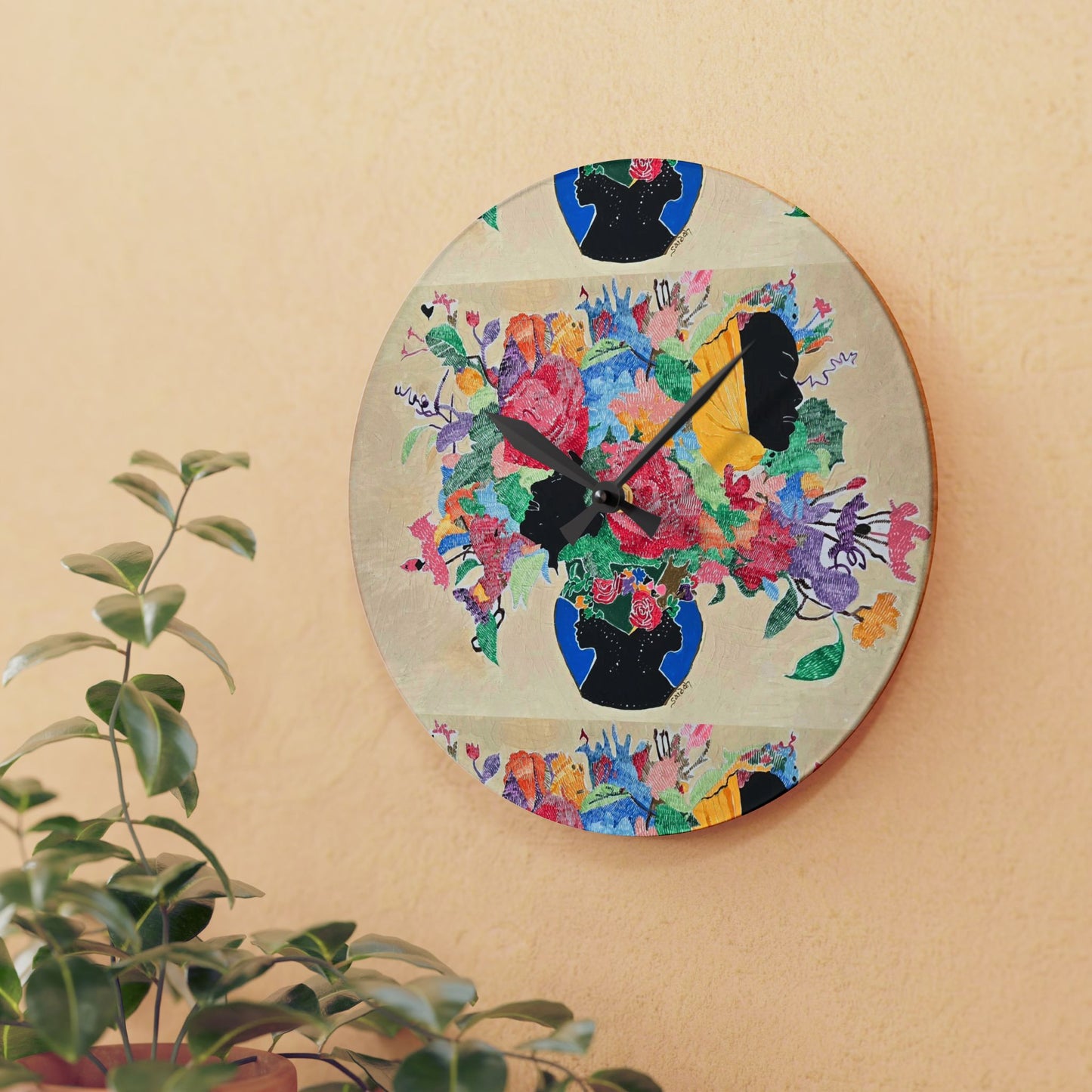 Full Bloom-Acrylic Wall Clock