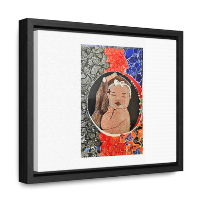 Framed Canvas Wraps, Horizontal Frame Print "The world in his hands"