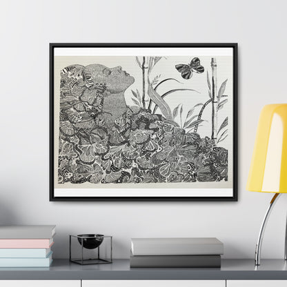 'Black Butterfly' Print-Gallery Canvas Wraps, Horizontal Frame