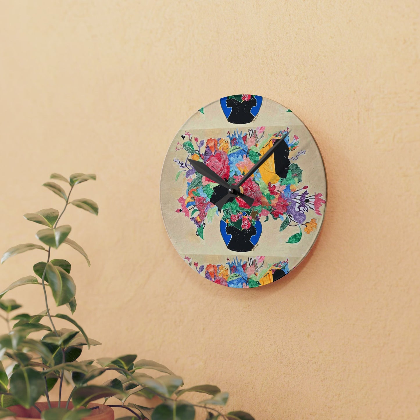 Full Bloom-Acrylic Wall Clock