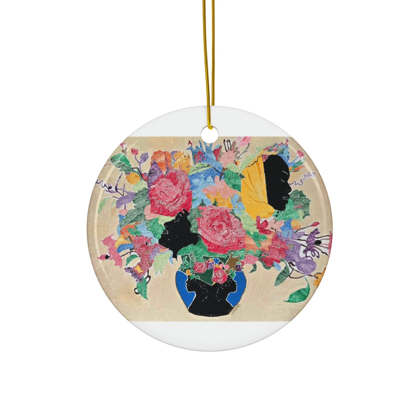 'Full Bloom' -Ceramic Ornament, 4 Shapes