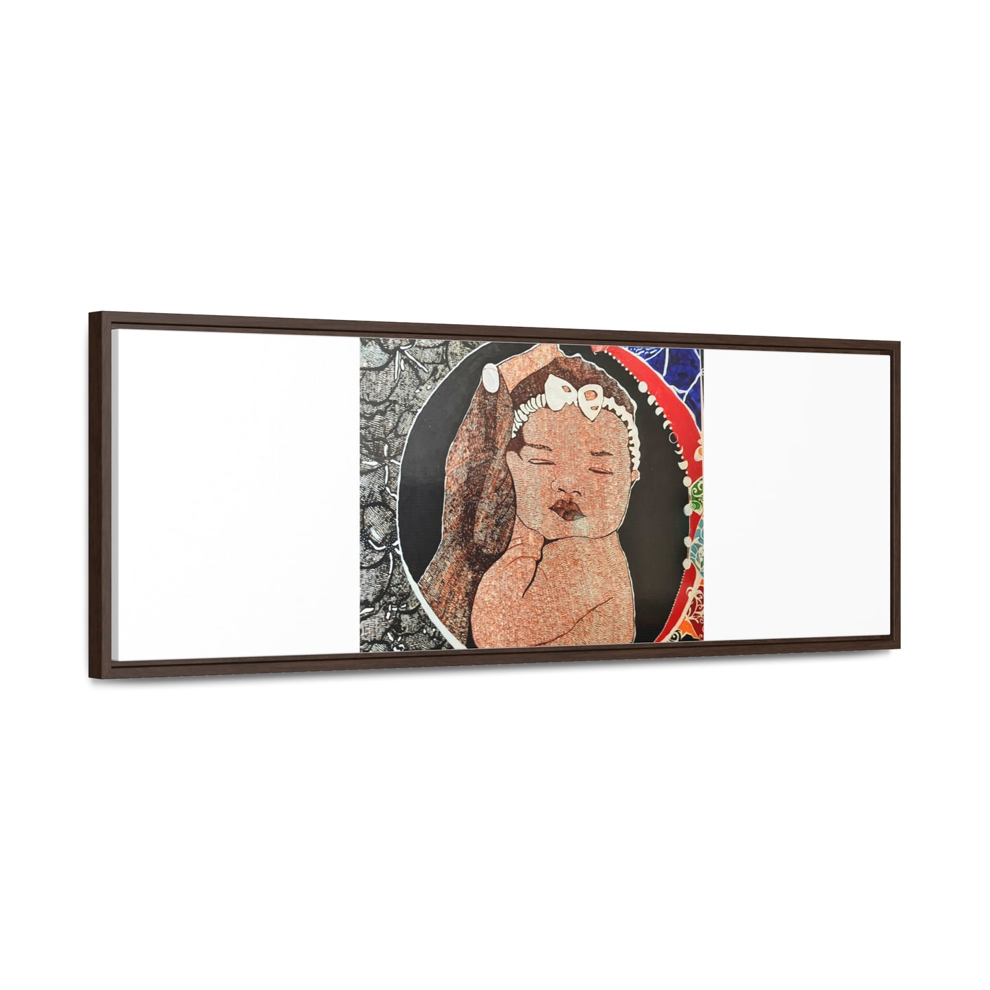 Framed Canvas Wraps, Horizontal Frame Print "The world in his hands"