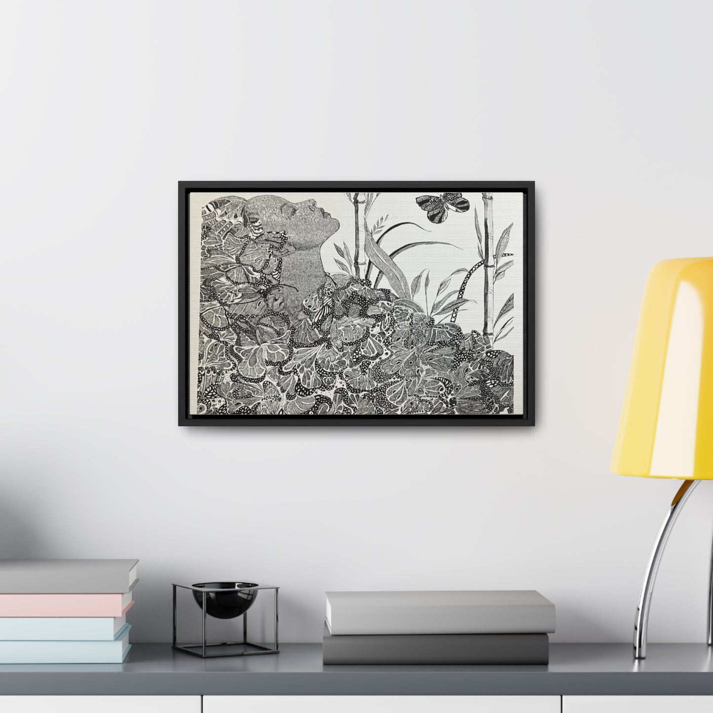 'Black Butterfly' Print-Gallery Canvas Wraps, Horizontal Frame