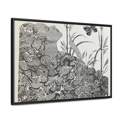 'Black Butterfly' Print-Gallery Canvas Wraps, Horizontal Frame