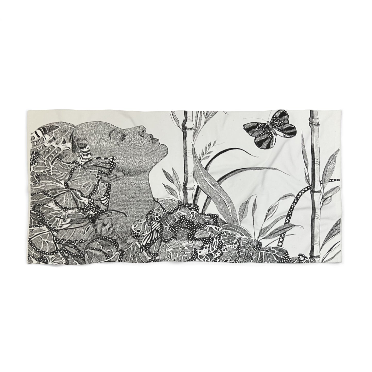 Beach Towel Black Butterfly