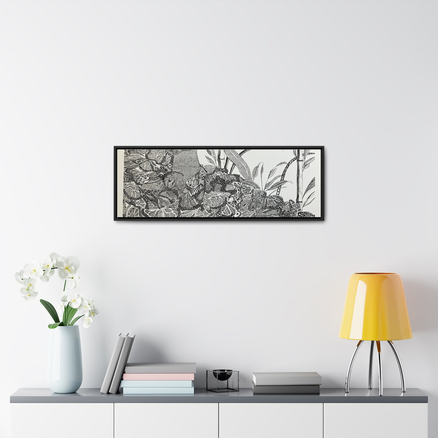 'Black Butterfly' Print-Gallery Canvas Wraps, Horizontal Frame