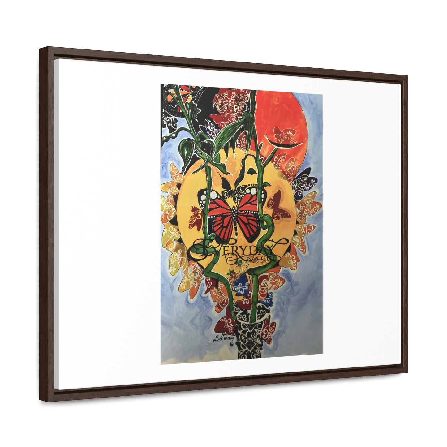 Print "Every day is beautiful" Framed Canvas