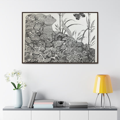 'Black Butterfly' Print-Gallery Canvas Wraps, Horizontal Frame