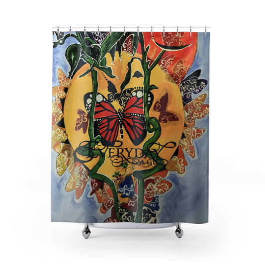 'Every day is beautiful 'Art-Peace Shower Curtain