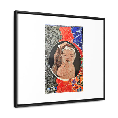 Framed Canvas Wraps, Horizontal Frame Print "The world in his hands"