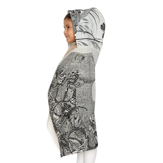 Youth Hooded Towel Black Butterfly