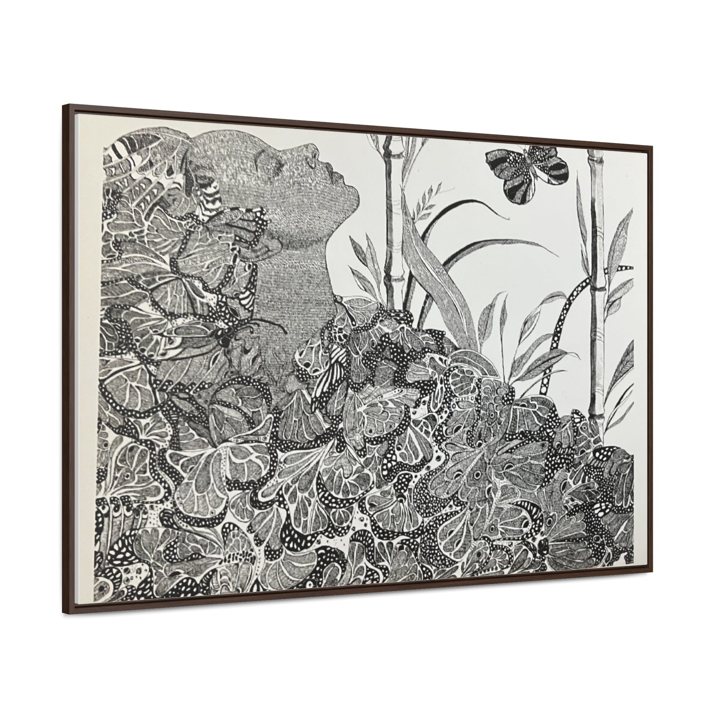 'Black Butterfly' Print-Gallery Canvas Wraps, Horizontal Frame