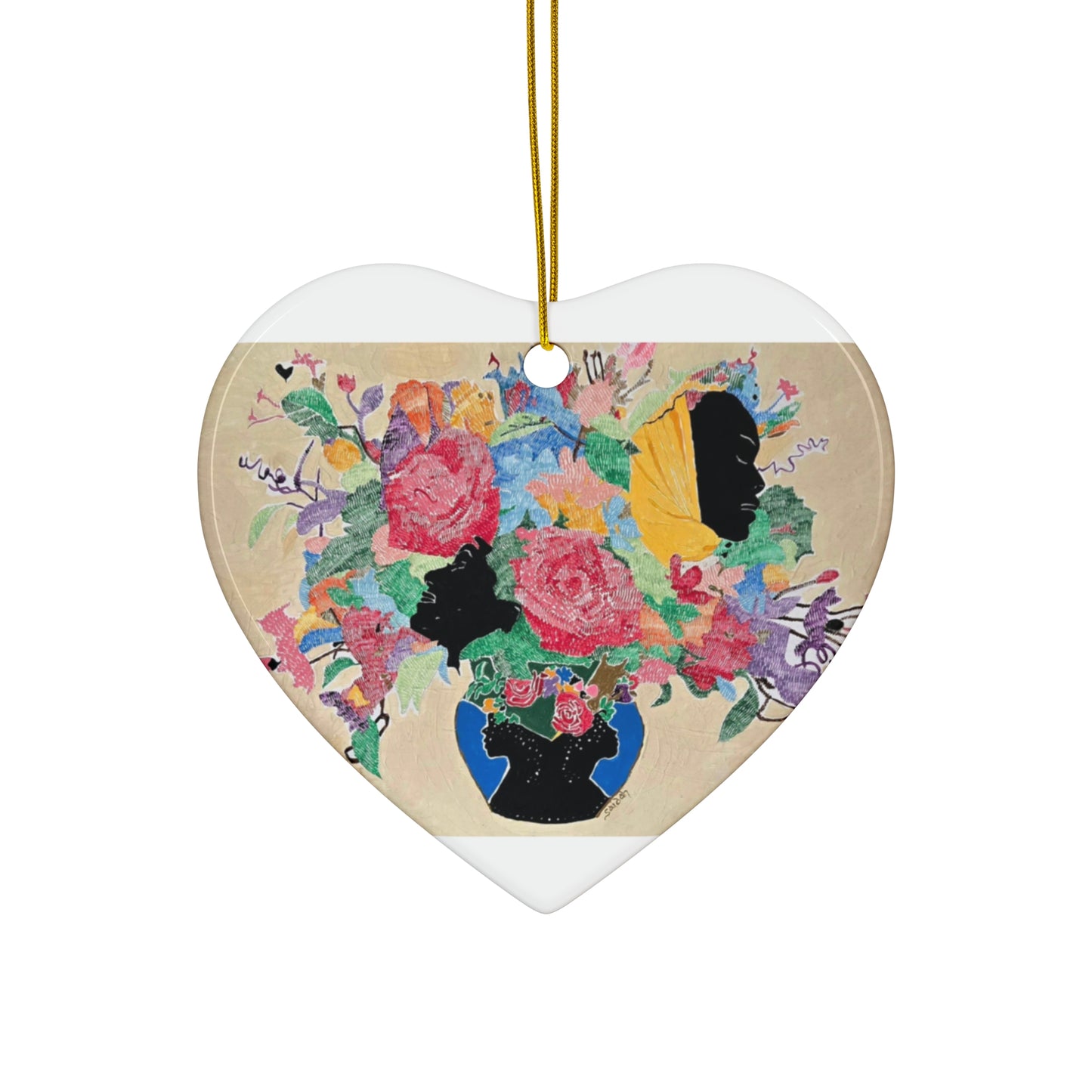 'Full Bloom' -Ceramic Ornament, 4 Shapes