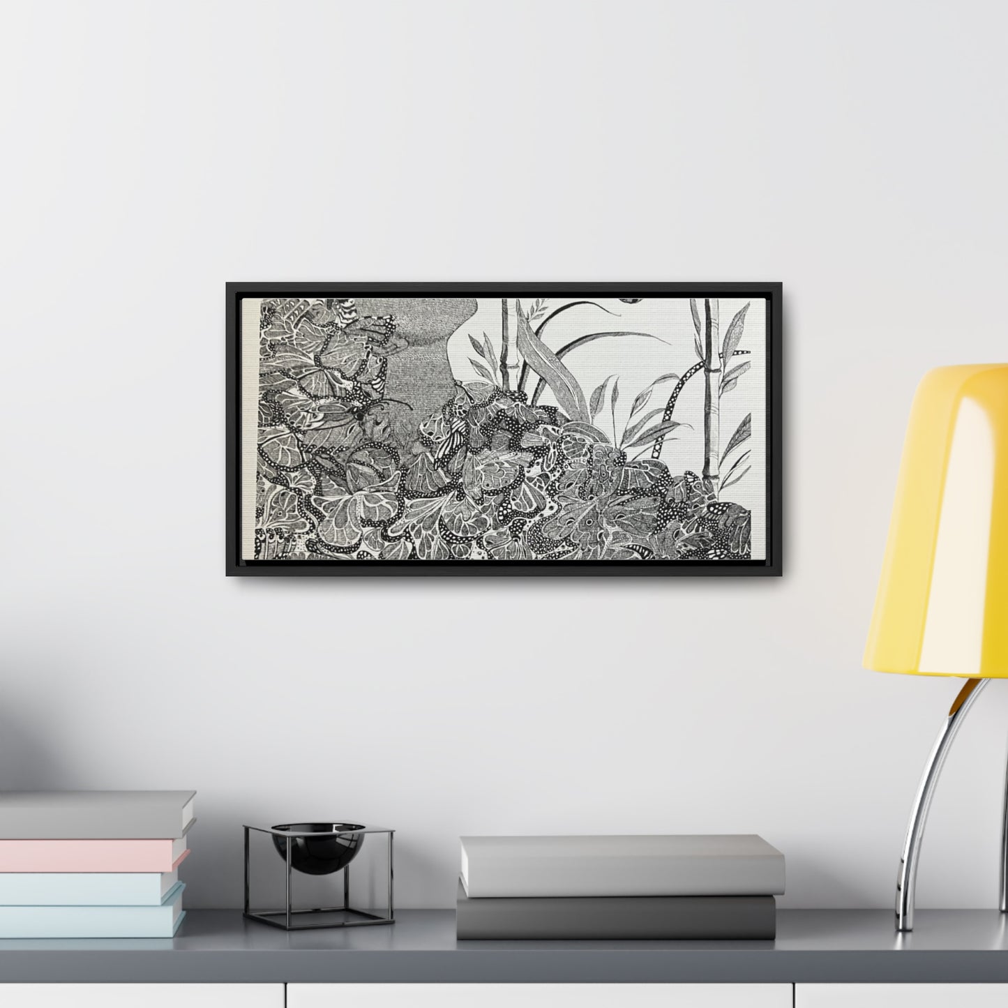 'Black Butterfly' Print-Gallery Canvas Wraps, Horizontal Frame