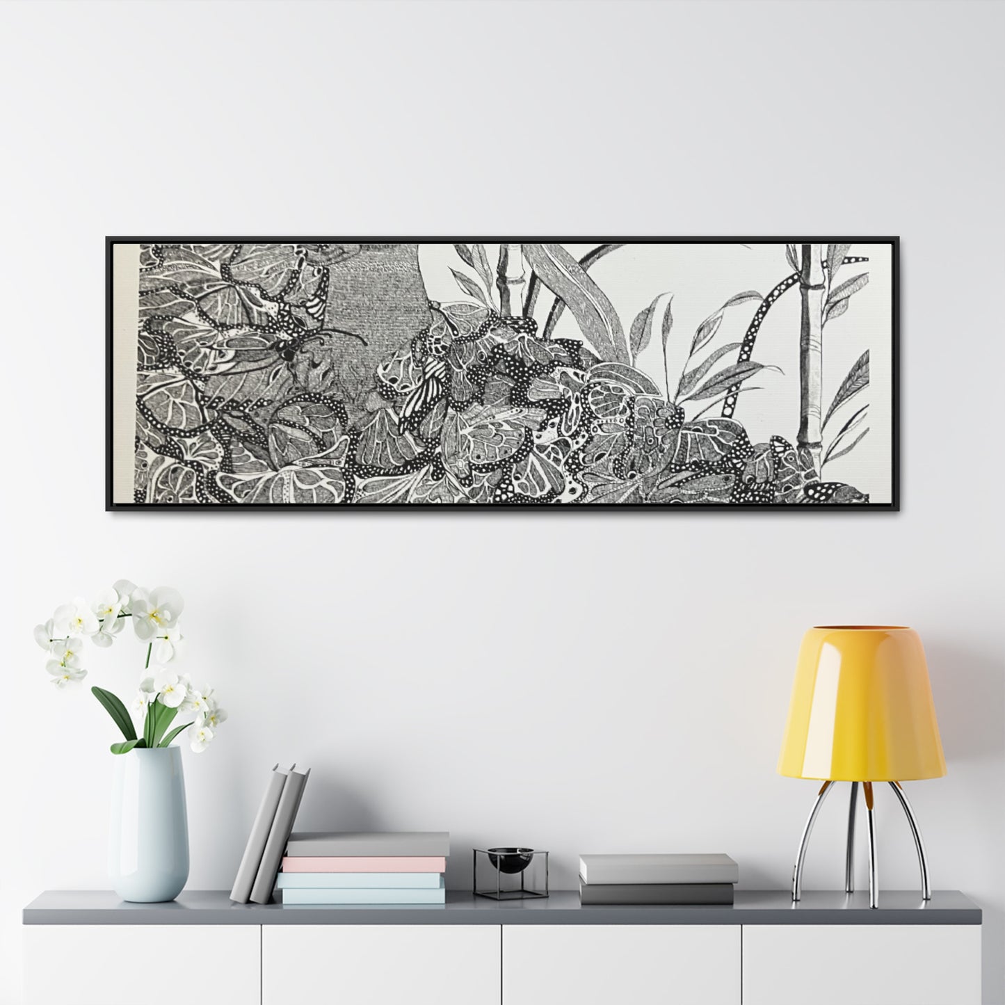 'Black Butterfly' Print-Gallery Canvas Wraps, Horizontal Frame