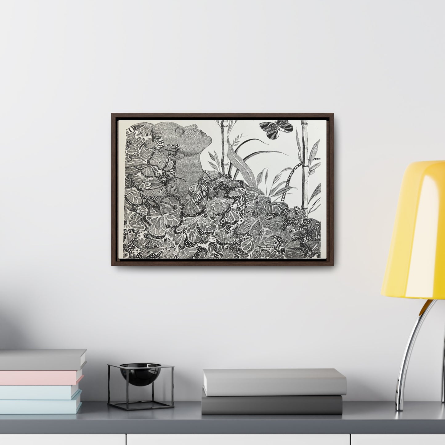 'Black Butterfly' Print-Gallery Canvas Wraps, Horizontal Frame