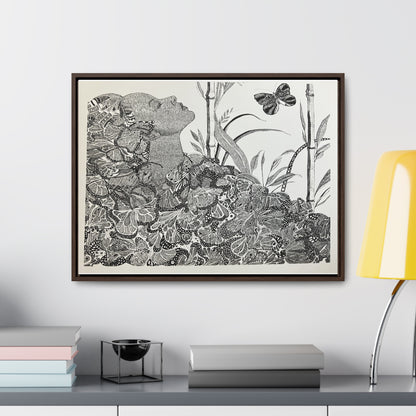 'Black Butterfly' Print-Gallery Canvas Wraps, Horizontal Frame